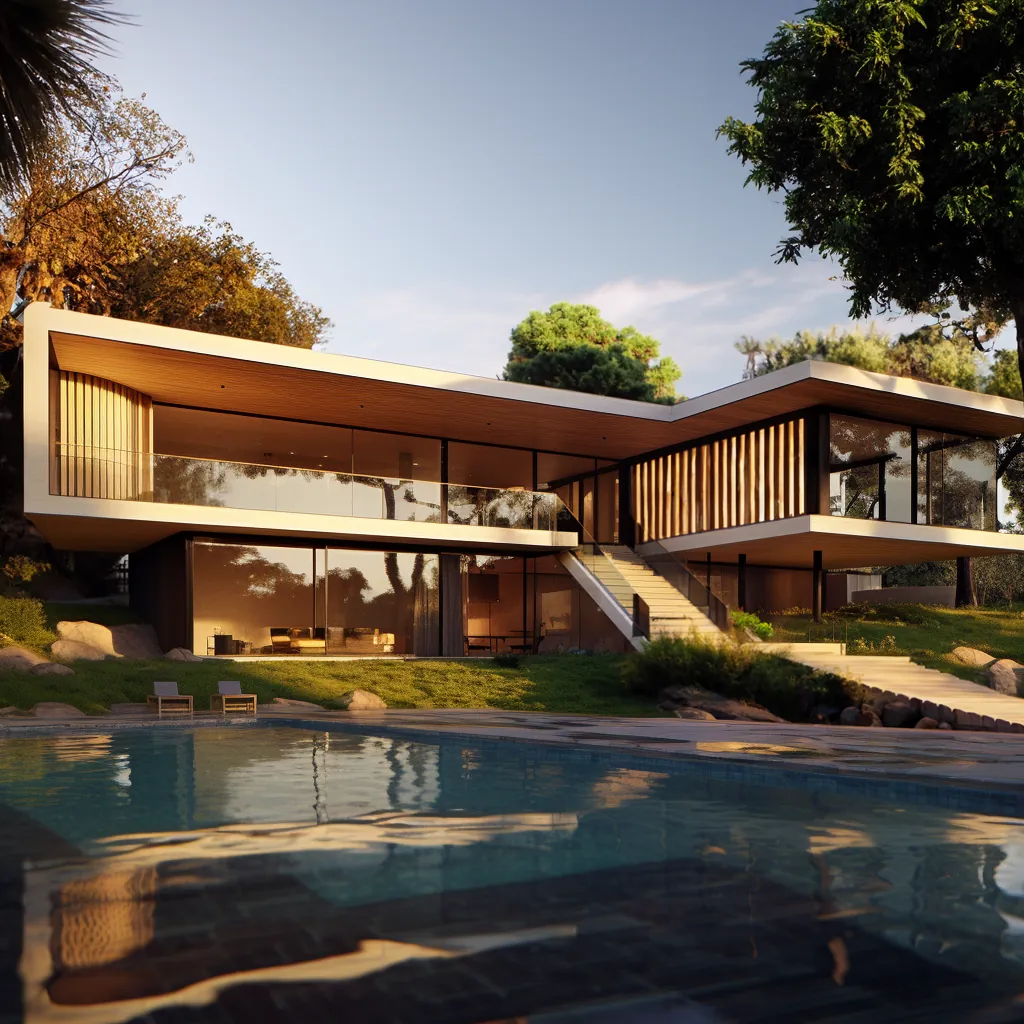 B&P Residence: residência de dois pavimentos aberta para a piscina